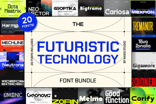 Futuristic Technology Bundle Font